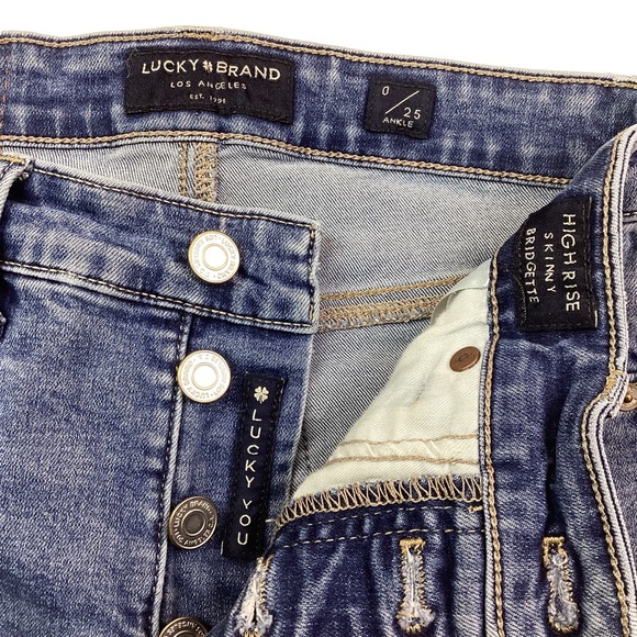 Lucky Brand Bridgette High Rise Skinny Button-fly Jeans Blue - Picture 13 of 16